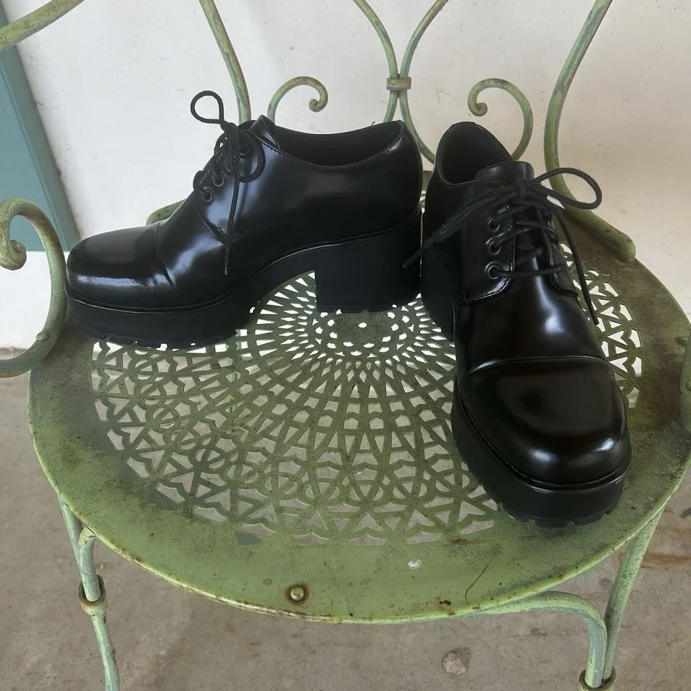 Vagabond Shoemakers Shoe Sz. 40/10  Black Leather Oxfords Lug Platform Academia